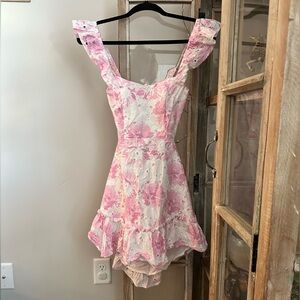 Hello Molly Pink Floral Mini Dress